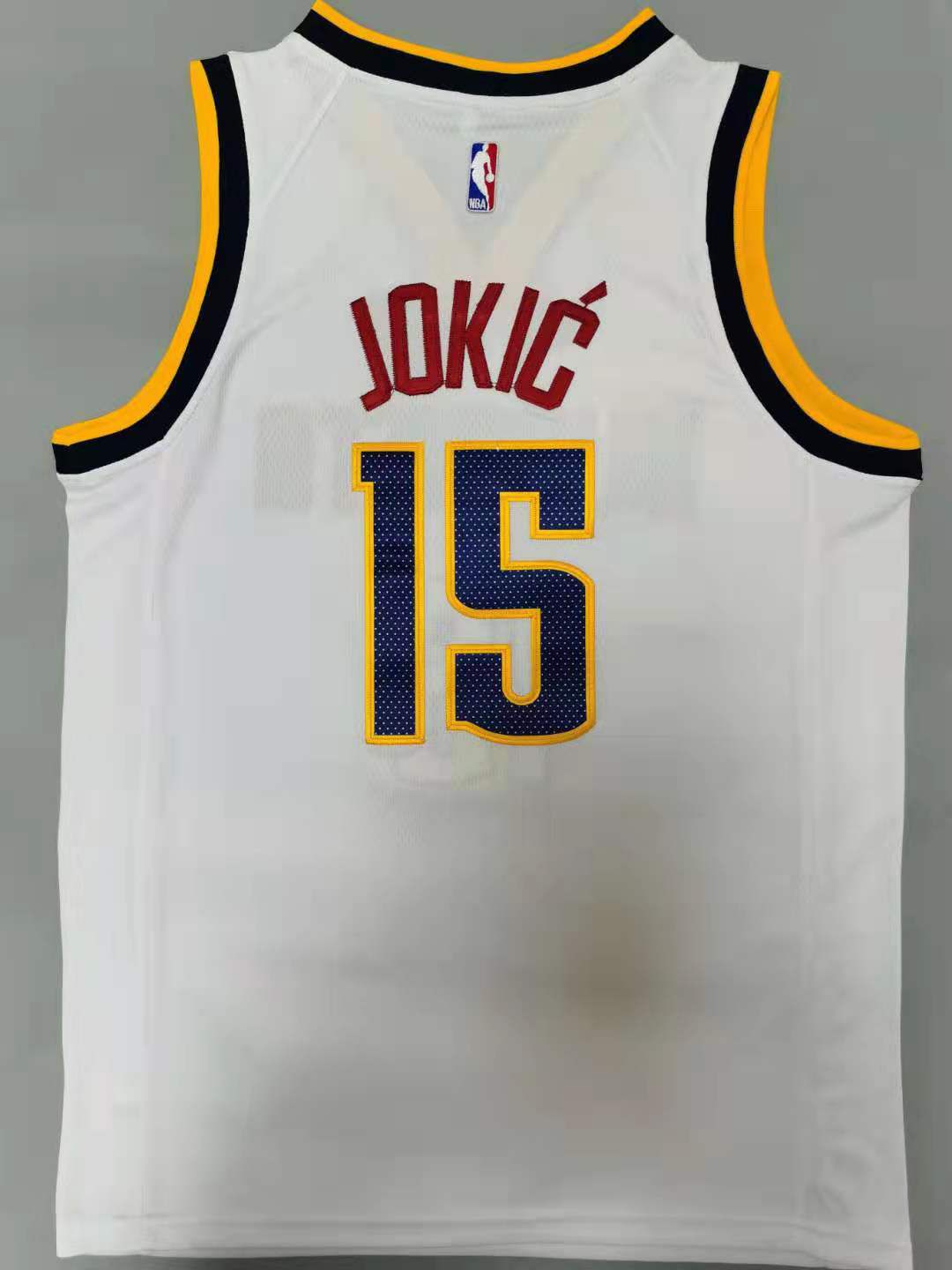 Men Denver Nuggets 15 Jokic White 2021 Nike Game NBA Jersey